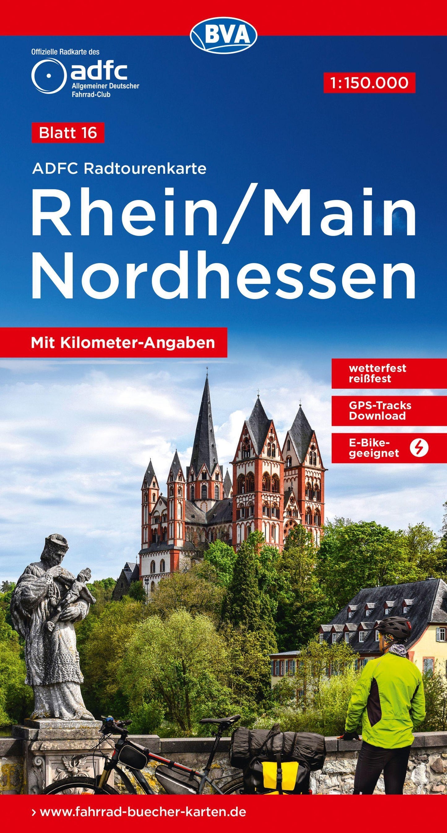 BVA ADFC Radtourenkarte Rhein/Main Nordhessen 1:150.000