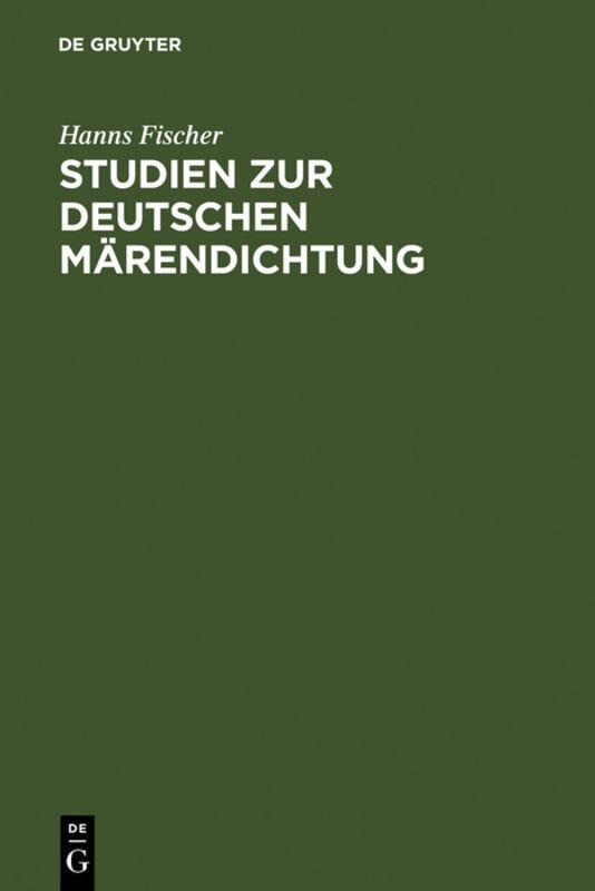 Buchcover: Studien zur deutschen Märendichtung