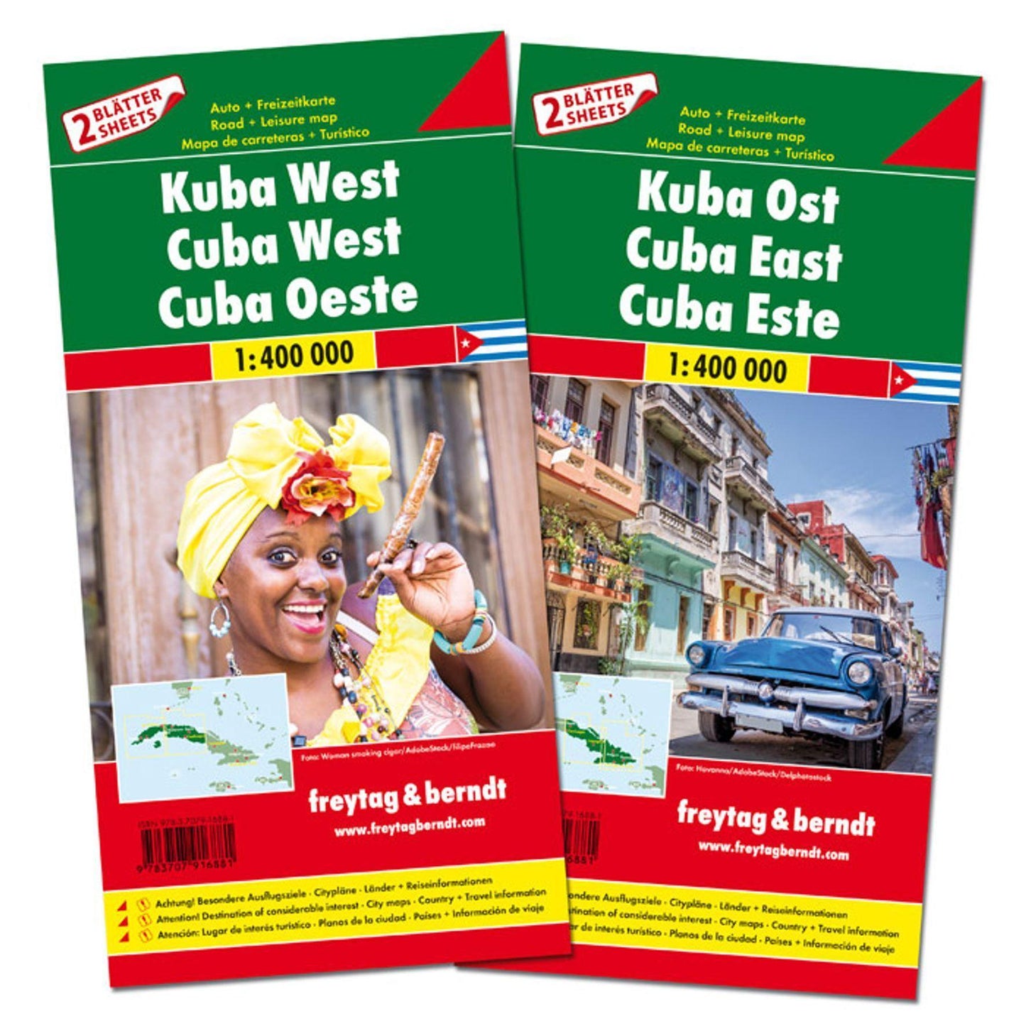freytag & berndt Straßenkarte Kuba Set West und Ost 1:400.000
