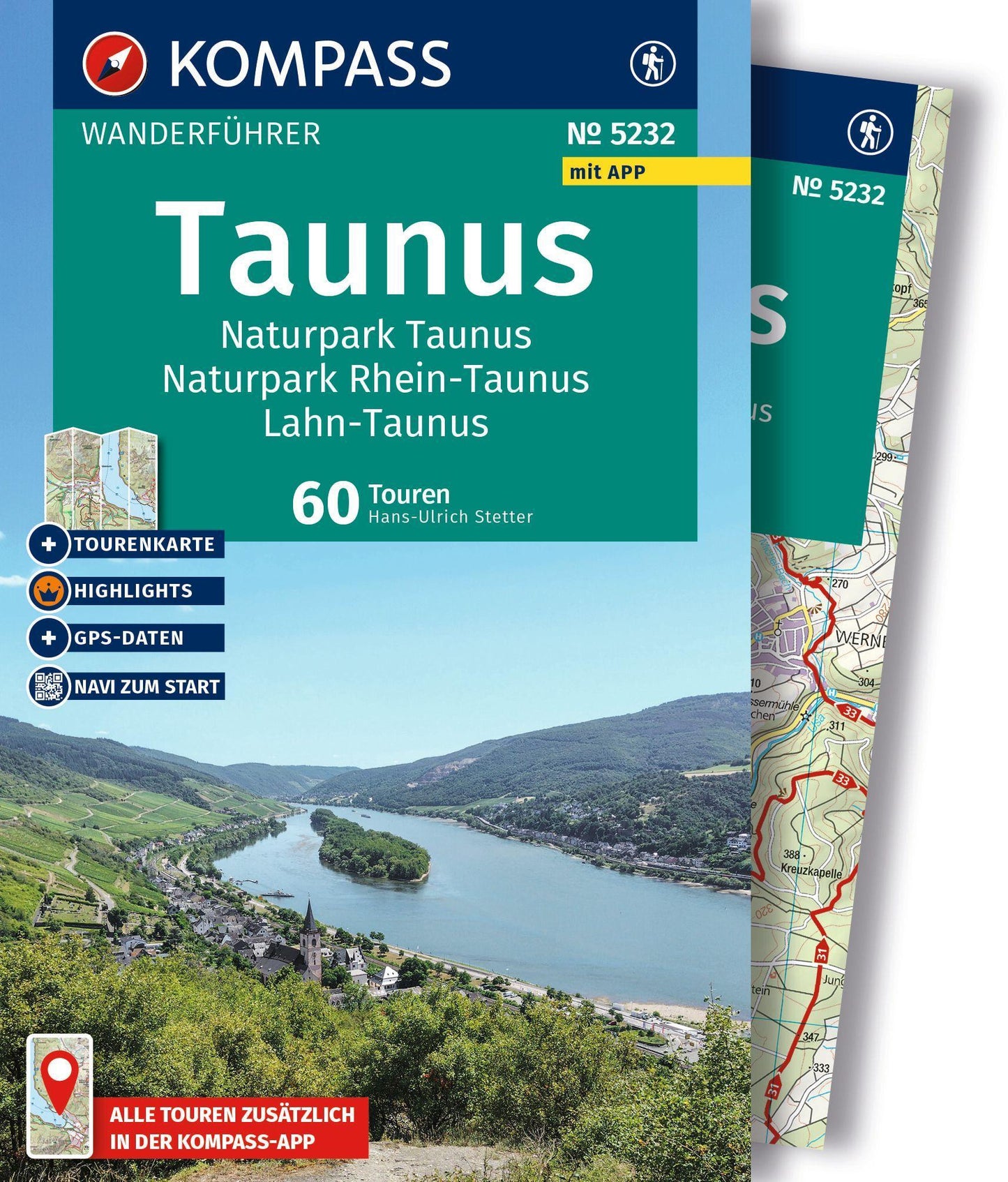 KOMPASS Wanderführer Taunus, Naturpark Taunus, Naturpark Rhein-Taunus, Lahn-Taunus, 60 Touren mit Extra-Tourenkarte