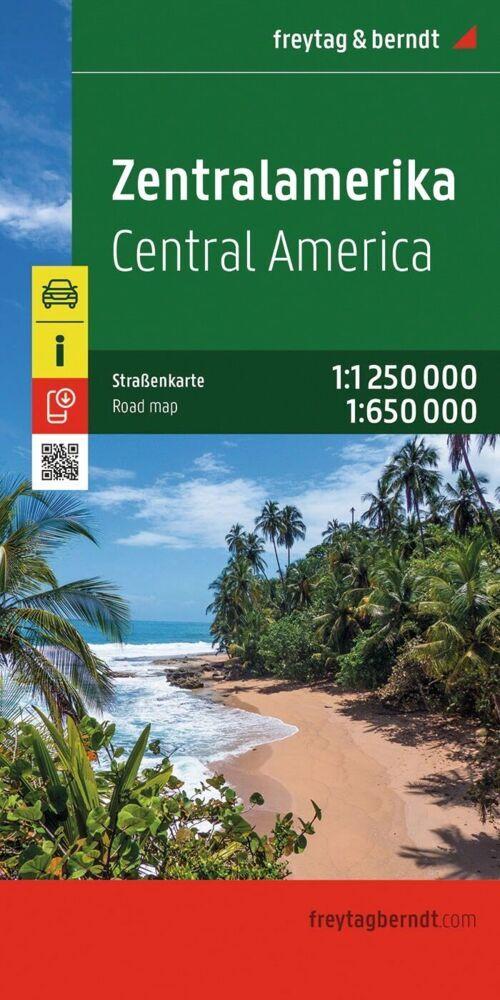 Zentralamerika, Straßenkarte 1:1.250.000 / 1:650.000, freytag & berndt
