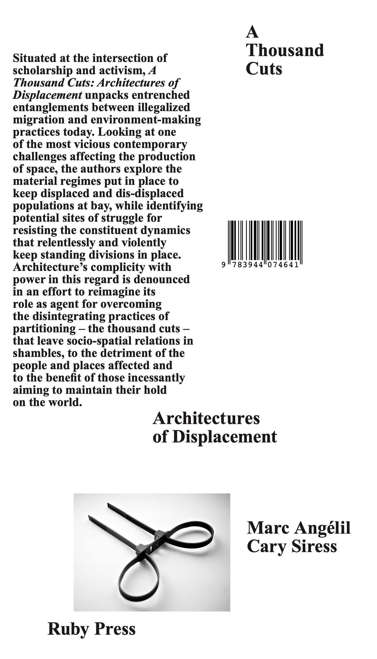 Buchcover: A Thousand Cuts: Architectures of Displacement