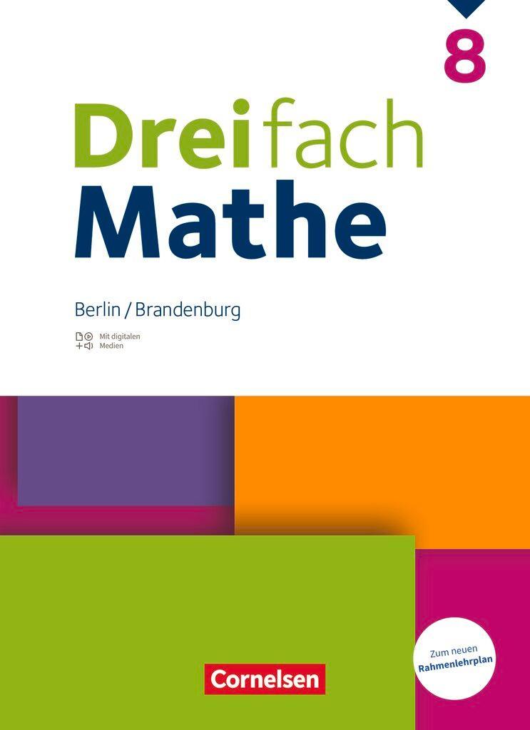 Dreifach Mathe 8. Schuljahr - Berlin und Brandenburg - Schulbuch mit digitalen Hilfen, Erklärfilmen und Wortvertonungen