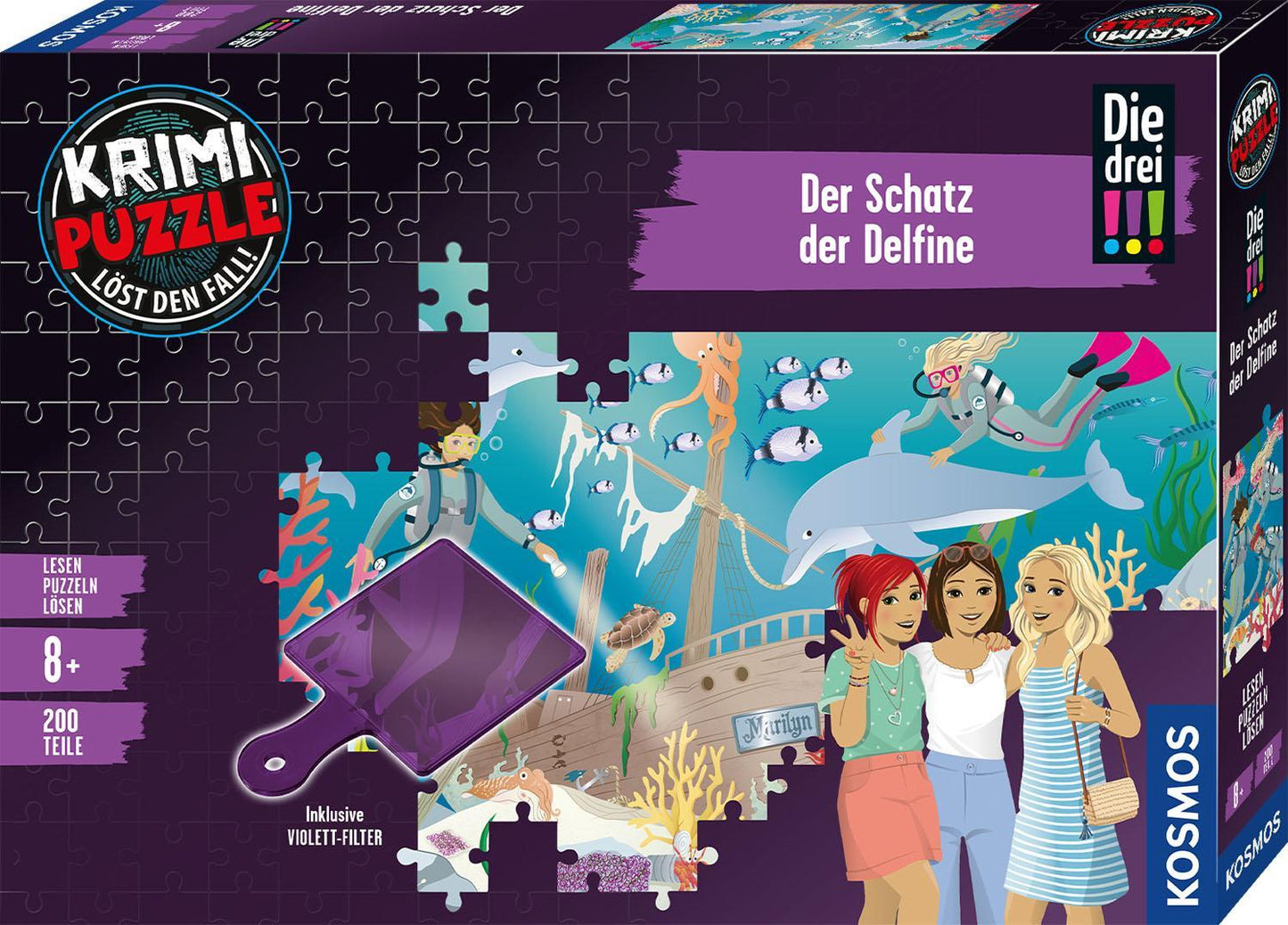 Krimi-Puzzle: Die drei !!! - Der Schatz der Delfine