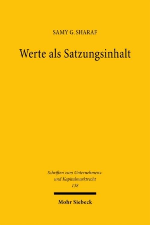 Werte als Satzungsinhalt