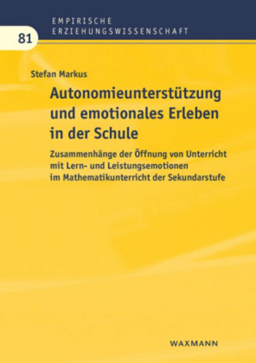 Buchcover: Autonomieunterstützung und emotionales Erleben in der Schule