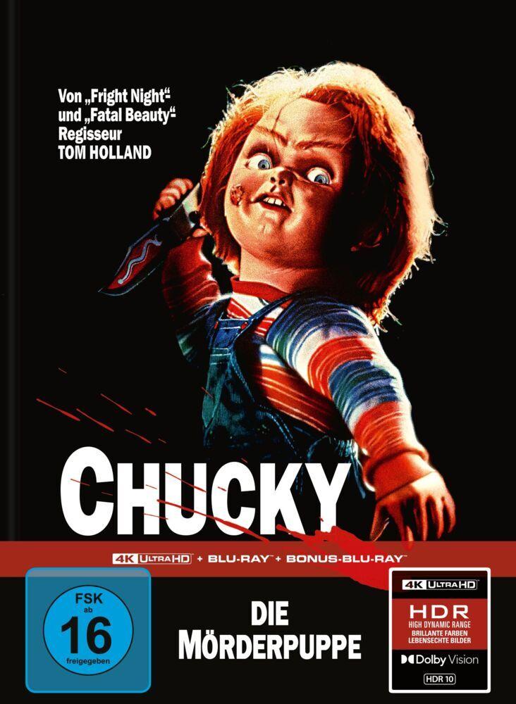 Chucky - Die Mörderpuppe (Cover A),3 Blu-ray (Limitiertes Mediabook - 4K Ultra HD + Blu-ray + Bonus-Blu-ray)