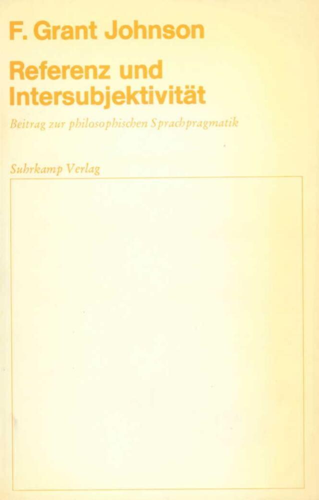 Buchcover: Referenz und Intersubjektivität