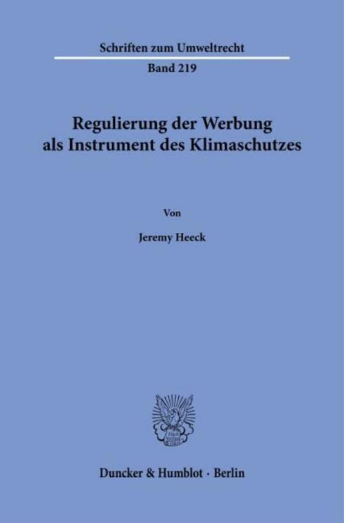 Regulierung der Werbung als Instrument des Klimaschutzes