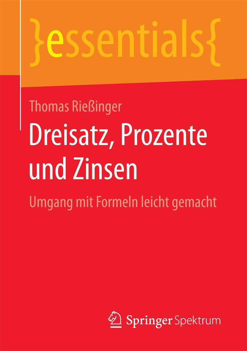 Buchcover: Dreisatz, Prozente und Zinsen