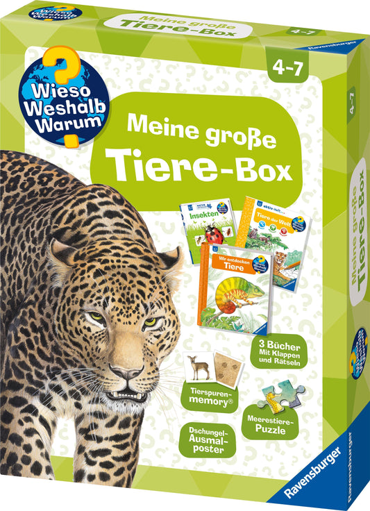 Wieso? Weshalb? Warum? - Meine große Tiere-Box (Geschenkbox mit 3 Büchern, memory®, Puzzle und Ausmalposter)