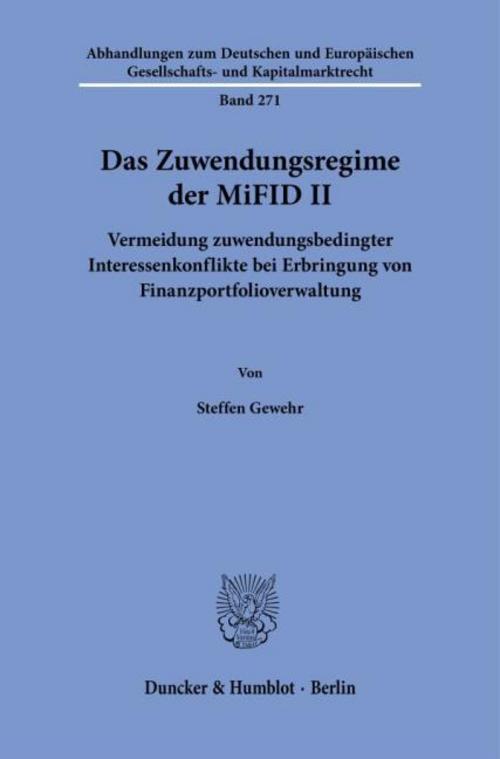 Das Zuwendungsregime der MiFID II