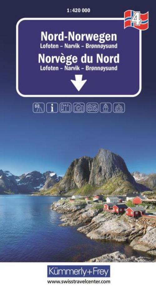 Kümmerly+Frey Regional-Strassenkarte 4 Nord-Norwegen 1:420.000