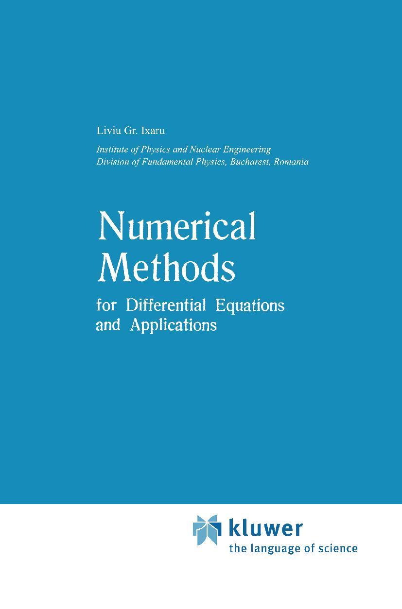 Buchcover: Numerical Methods for Differential Equations and Applications