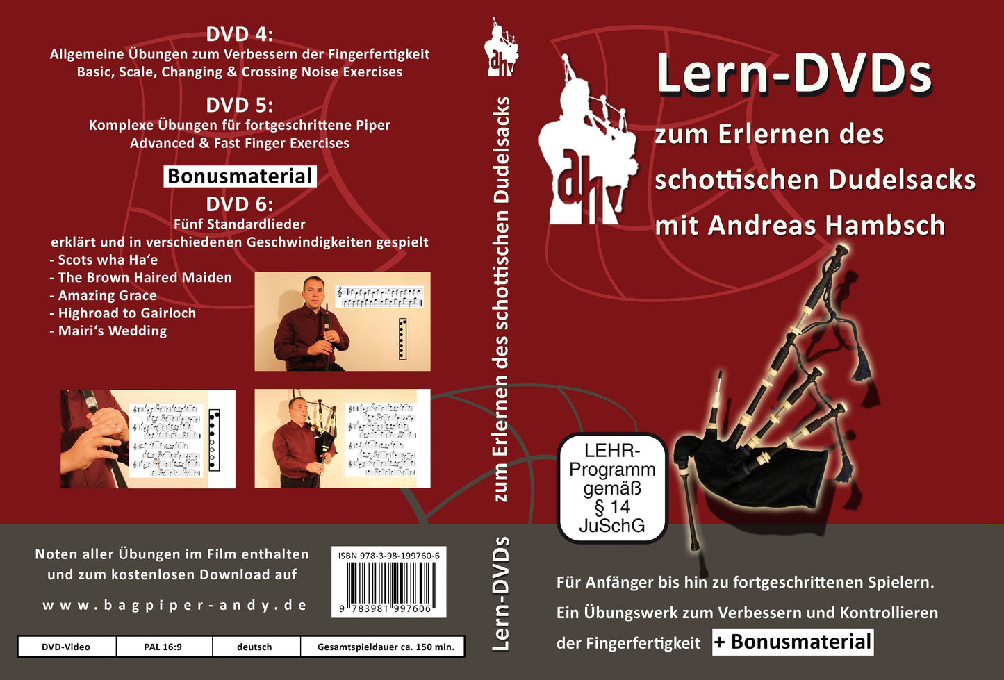 Dudelsack Lern DVDs - wichtige Übungen und die ersten Lieder