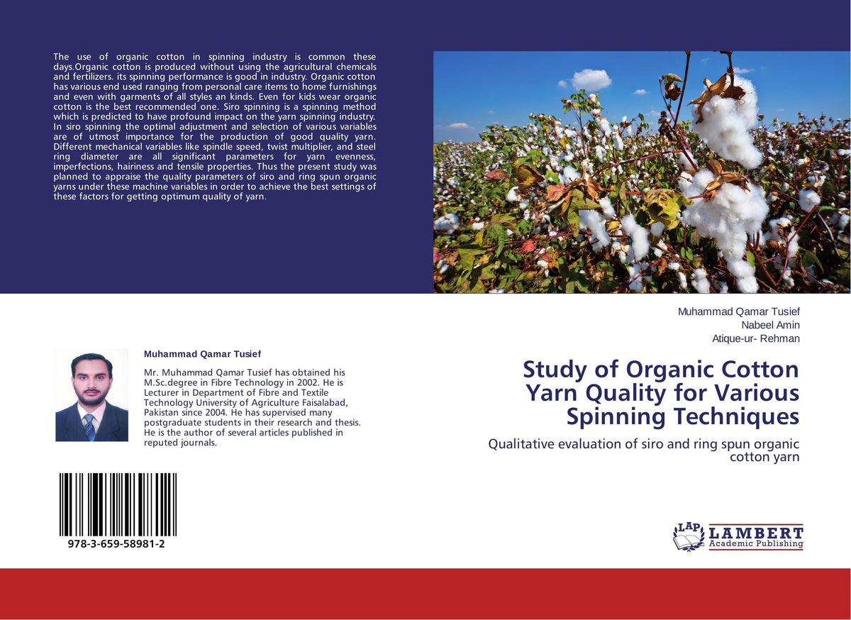 Buchcover: Study of Organic Cotton Yarn Quality for Various Spinning Techniques