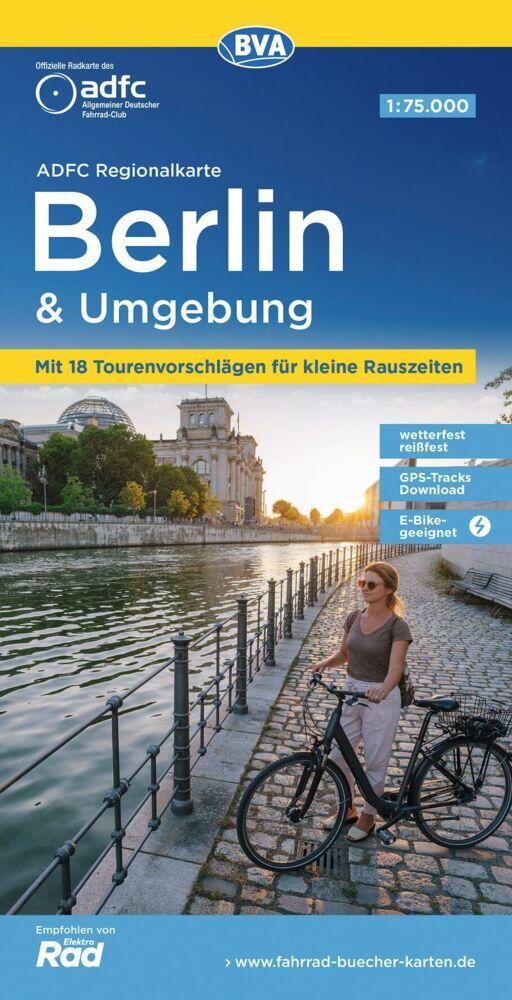 BVA ADFC Regionalkarte Berlin und Umgebung, mit Knotenpunkten 1:75.000