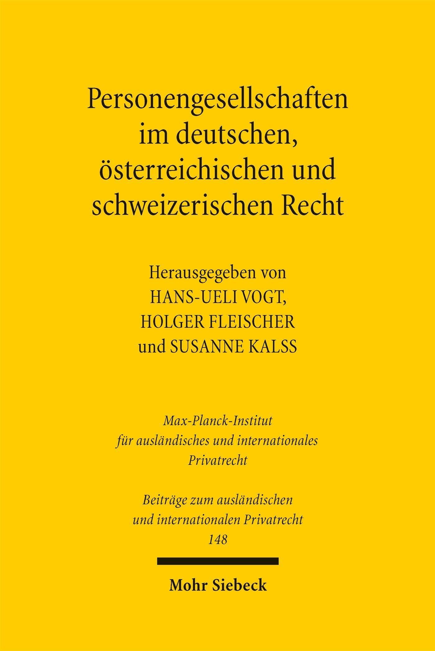 Personengesellschaften im deutschen, österreichischen und schweizerischen Recht