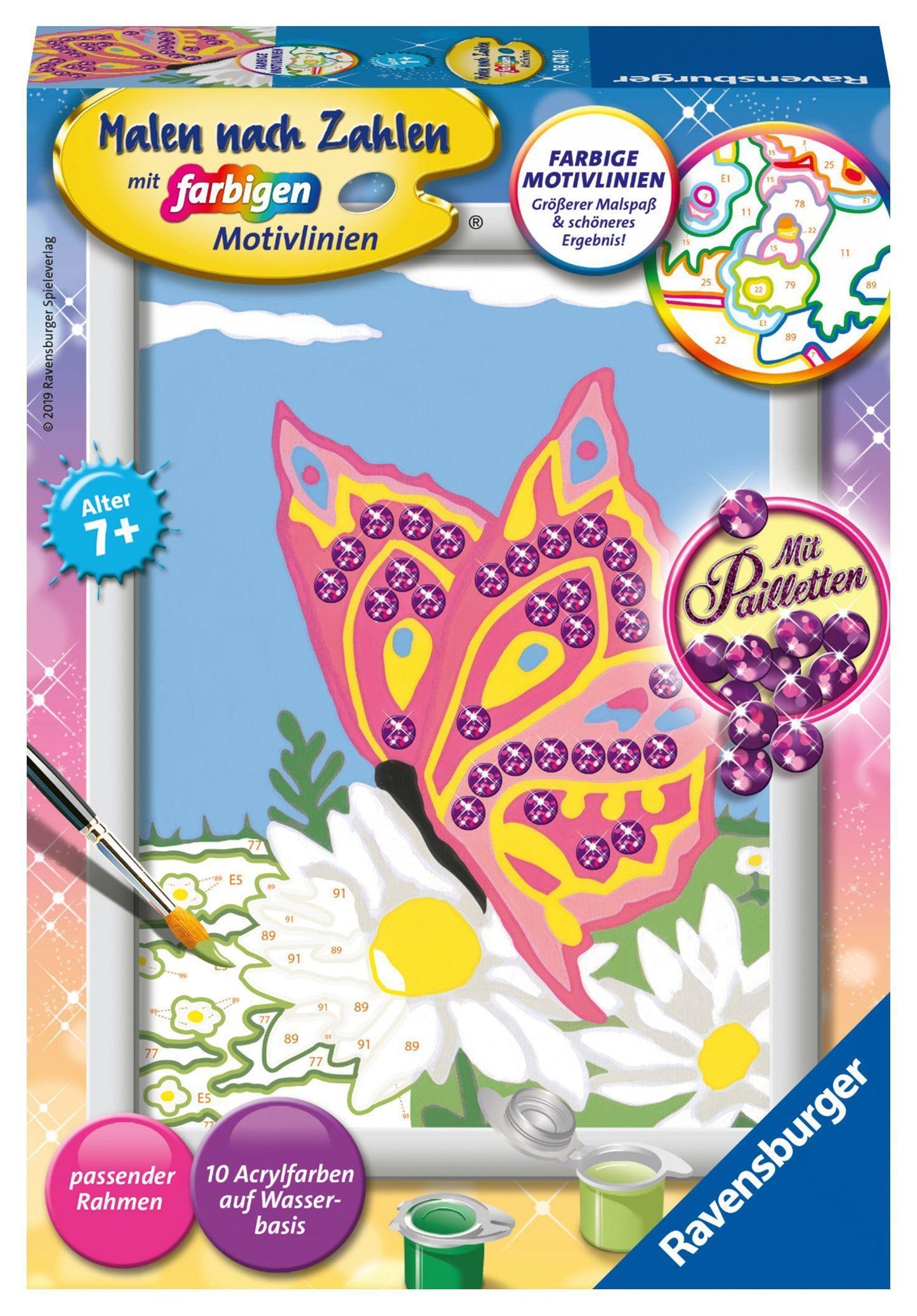 CreArt, Malen nach Zahlen Kinder - Schmetterling