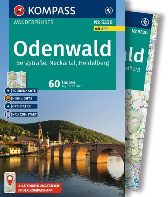KOMPASS Wanderführer Odenwald, Bergstraße, Neckartal, Heidelberg, 60 Touren mit Extra-Tourenkarte