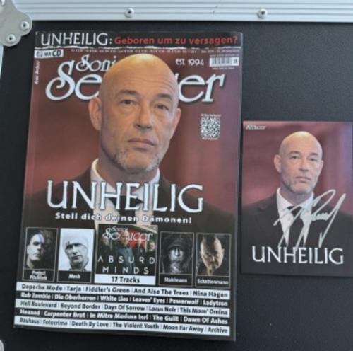 Unheilig signierte Fotokarte + Sonic Seducer 03/2026 Liebe Glaube Monster