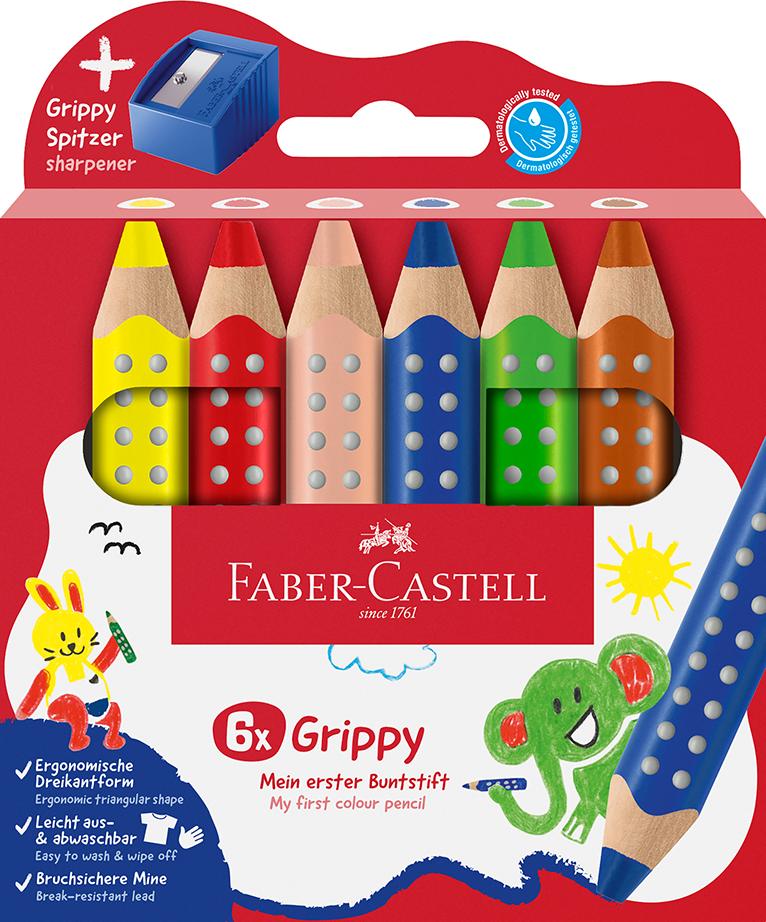 Grippy Buntstift 6er mit Spitzer