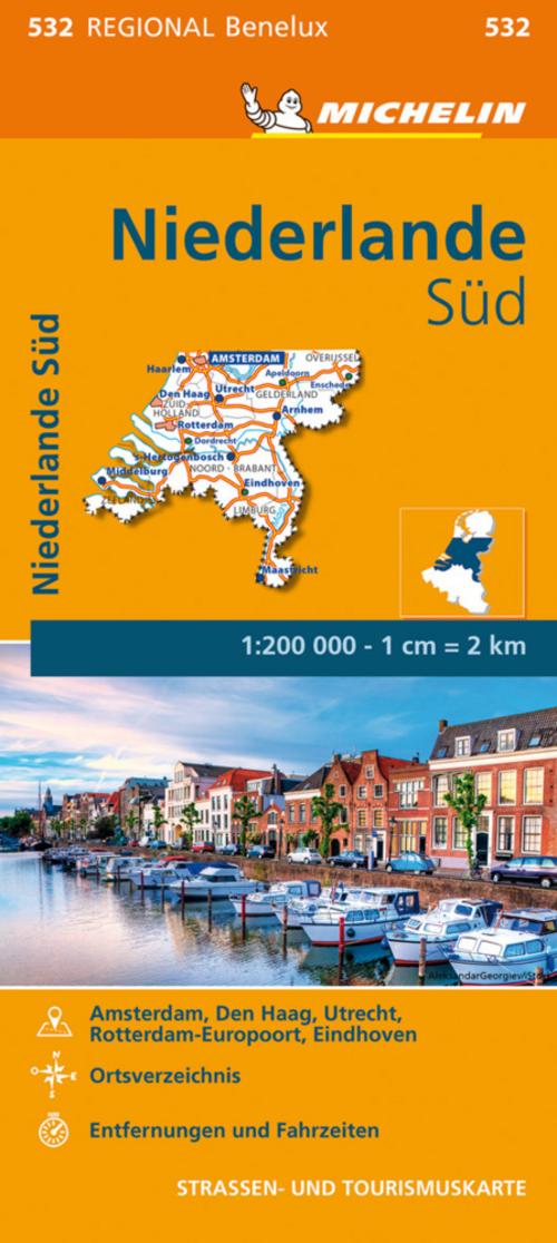 Michelin Niederlande Süd. Straßen- und Tourismuskarte 1:200.000