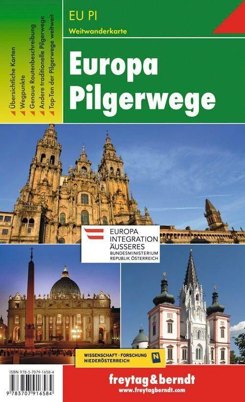 Europa Pilgerwege, Wanderkarte 1:2.000.000 - 1:3.500.000