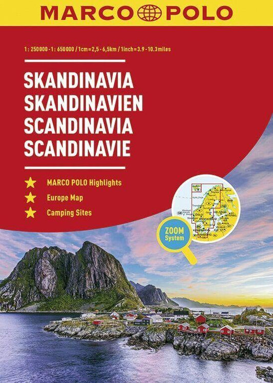 MARCO POLO Reiseatlas Skandinavien 1:250 000 / 1:650 000 mit Europa 1:4 500 000