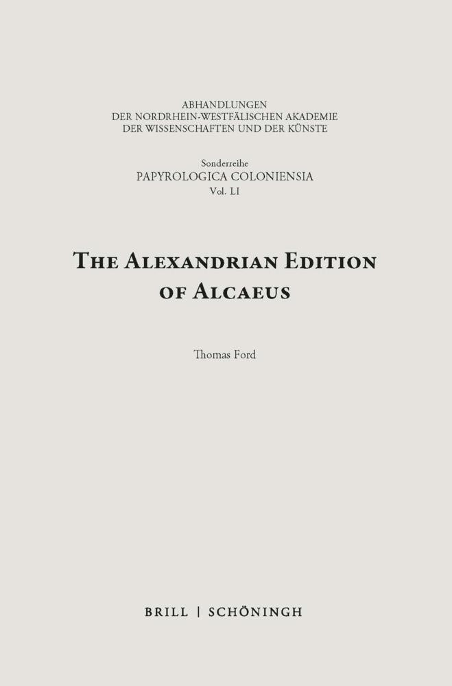 The Alexandrian Edition of Alcaeus