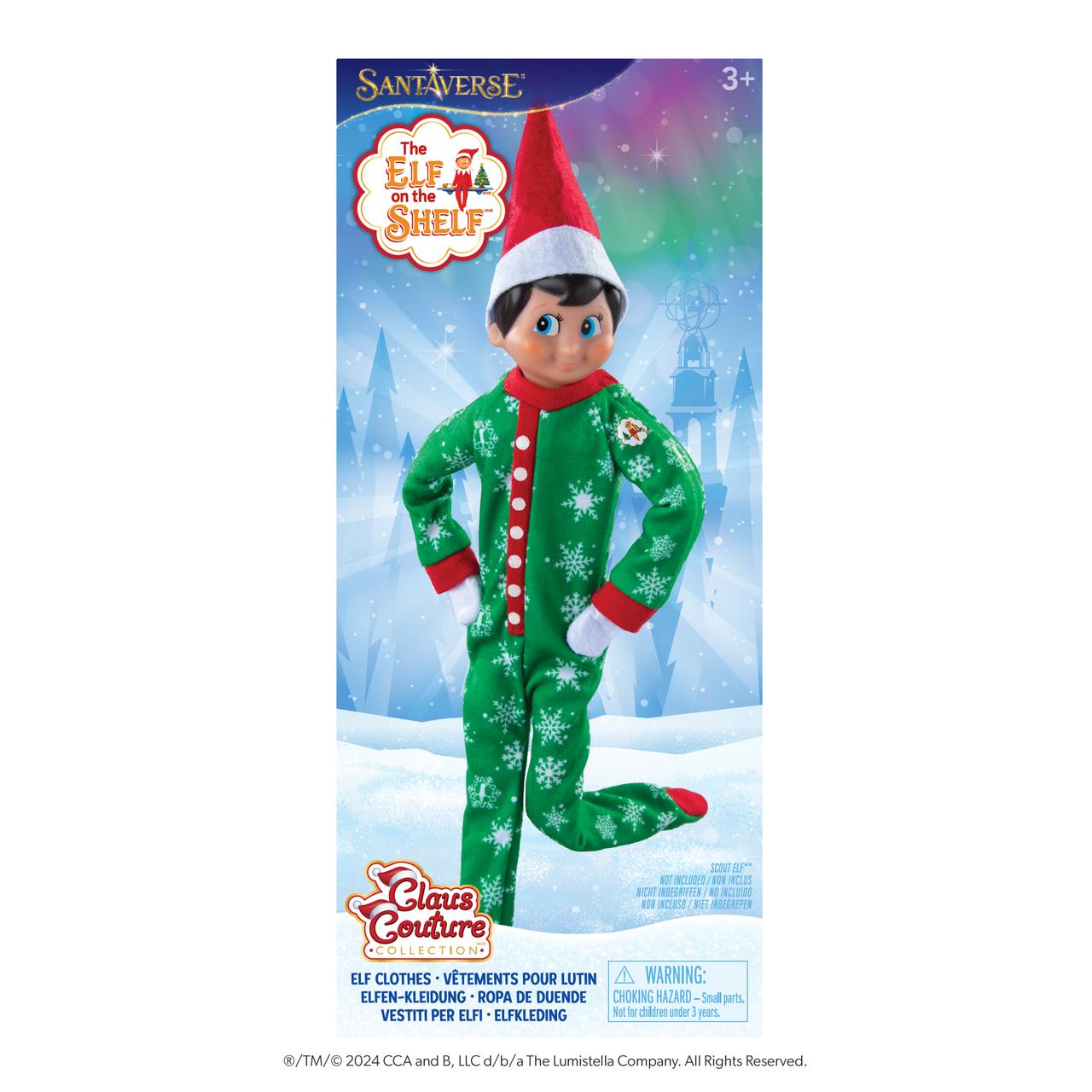 the ELF on the SHELF - Elf Outfit Snowflake Snuggle PJs