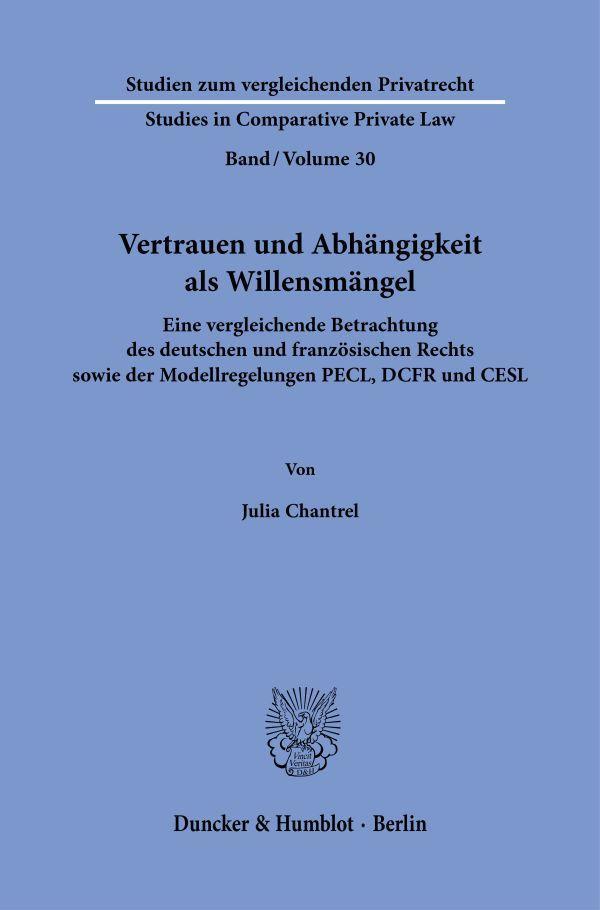 Vertrauen und Abhängigkeit als Willensmängel