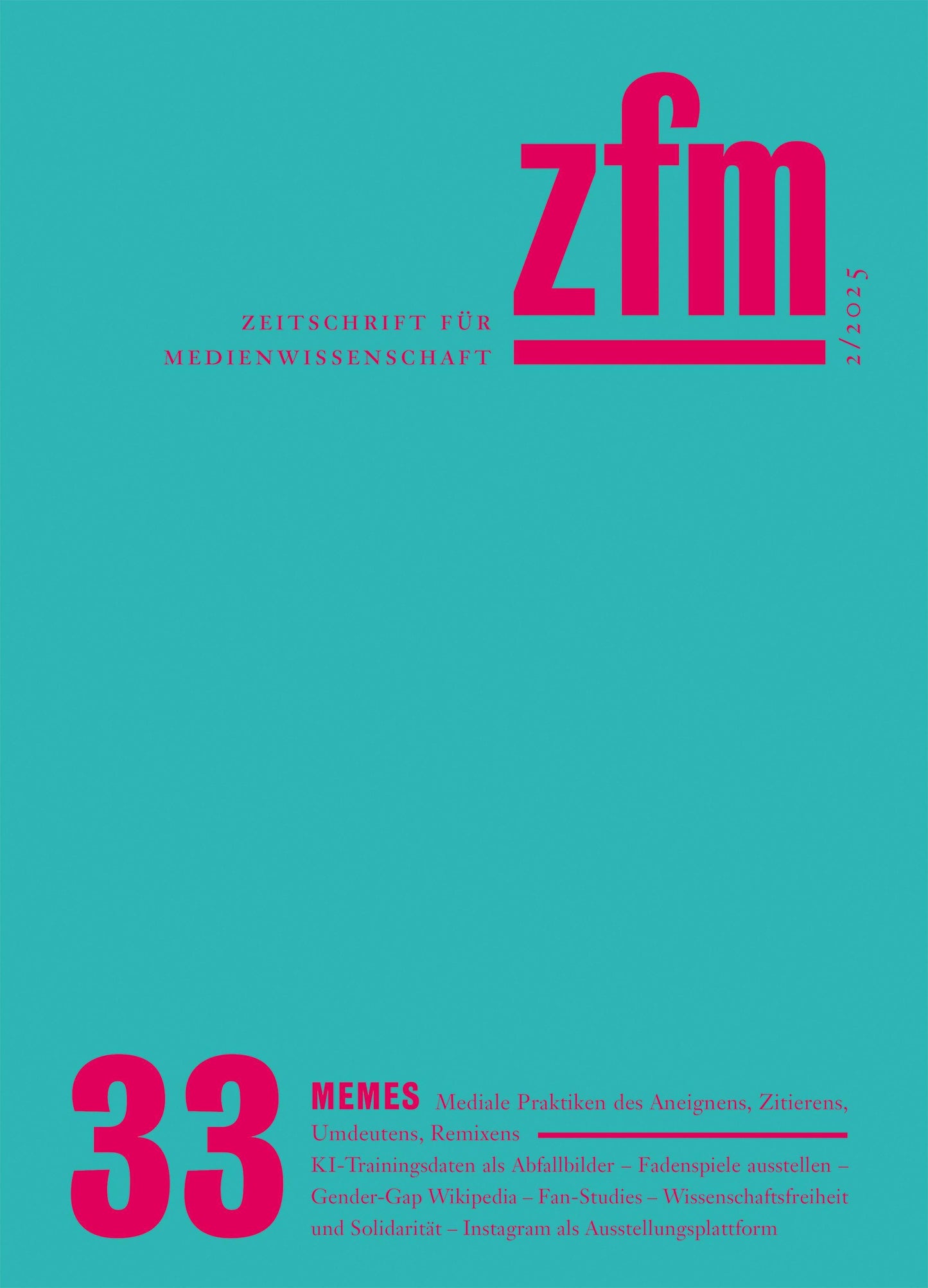 Zeitschrift für Medienwissenschaft 33