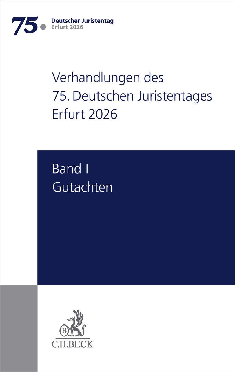 Verhandlungen des 75. Deutschen Juristentages Erfurt 2026