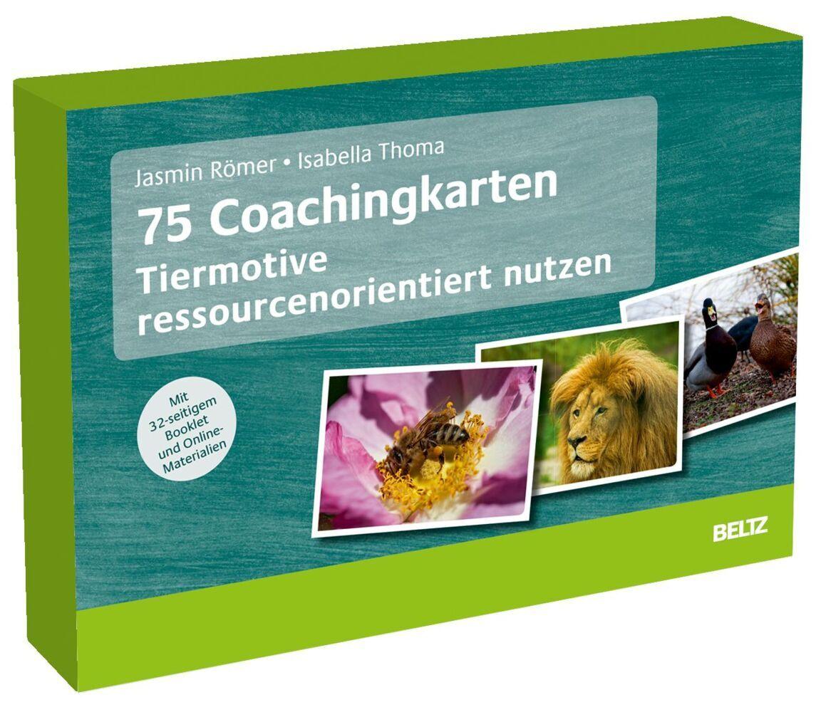 Buchcover: 75 Coachingkarten Tiermotive ressourcenorientiert nutzen