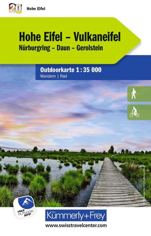 Kümmerly+Frey Outdoorkarte Deutschland 20 Hohe Eifel, Vulkaneifel 1:35.000