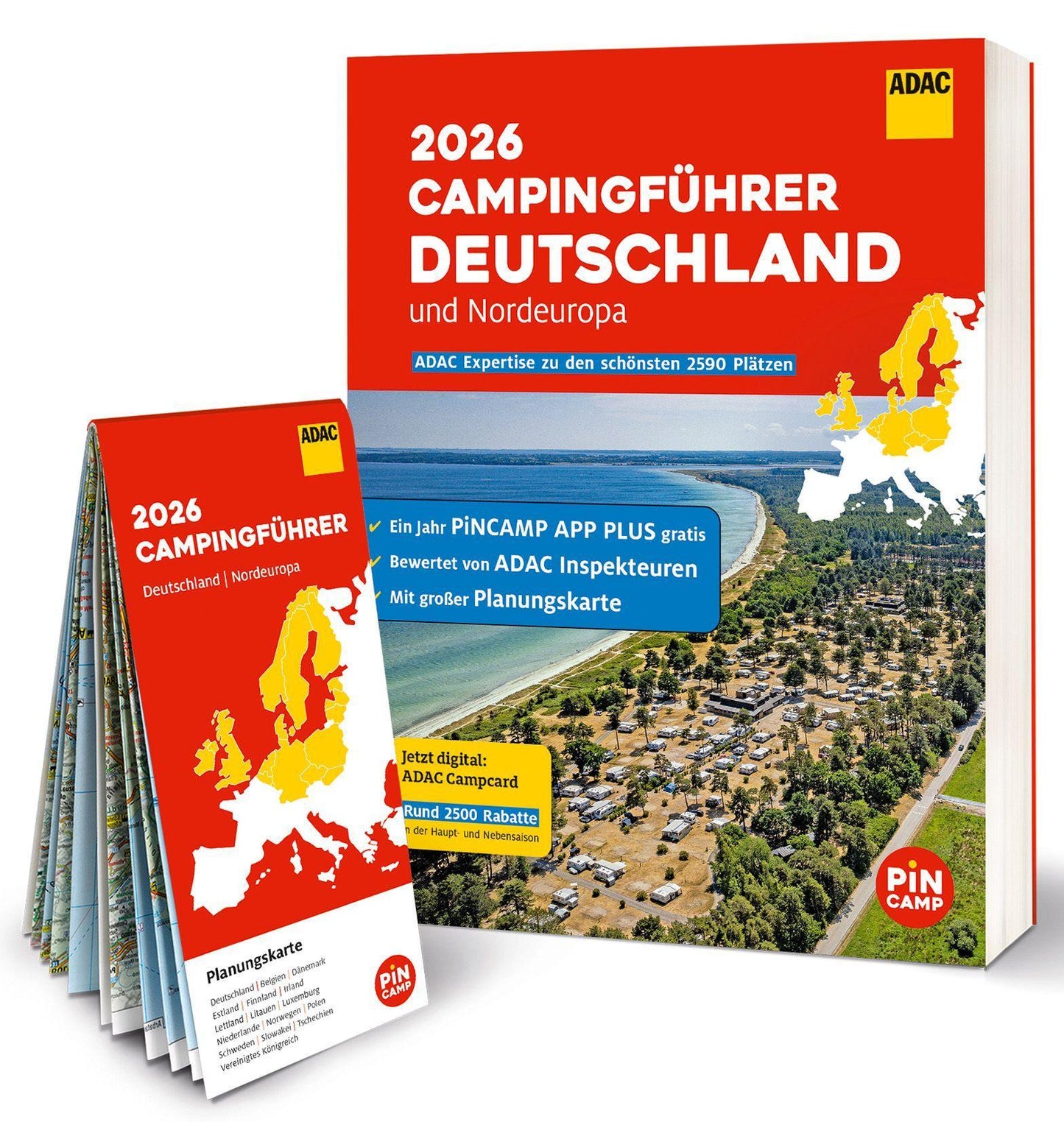 ADAC Campingführer Deutschland/Nordeuropa 2026: Mit Gutscheincode: 1 Jahr PINCAMP Camping App kostenlos (Wert: 11,99 €)