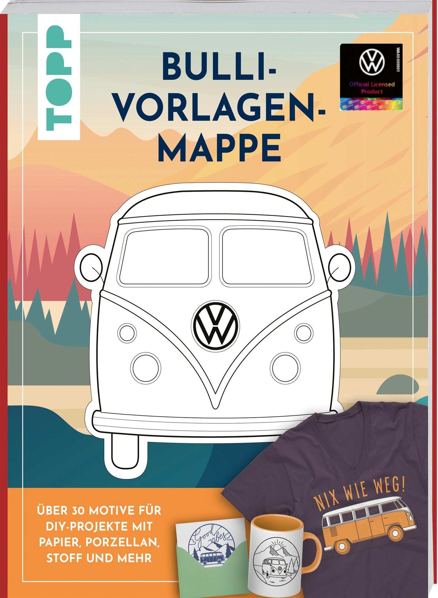 VW Vorlagenmappe \"Bulli\". Die offizielle kreative Vorlagensammlung mit dem kultigen VW-Bus