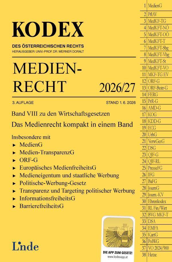 KODEX Medienrecht 2026/27