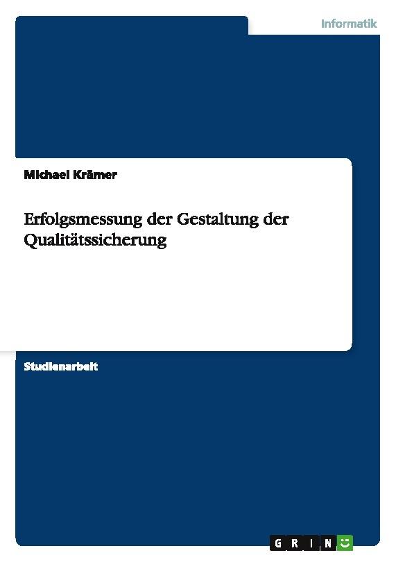 Buchcover: Erfolgsmessung der Gestaltung der Qualitätssicherung