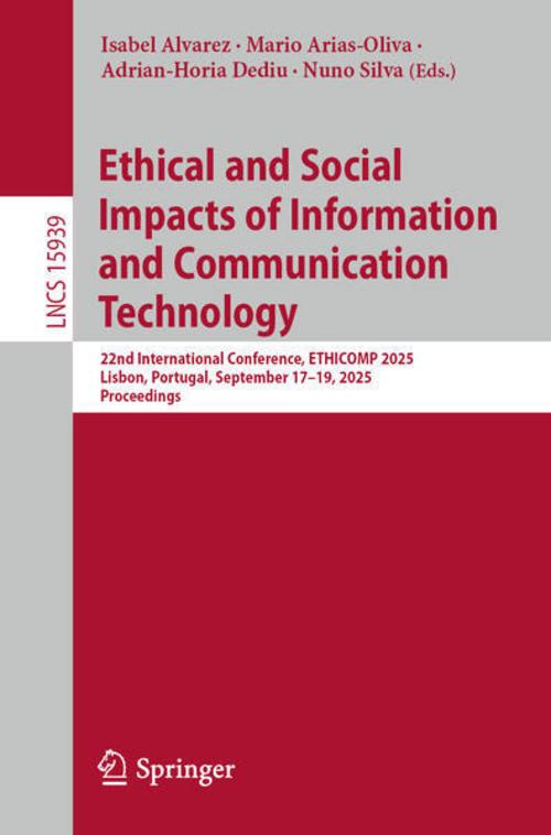 Buchcover: Ethical and Social Impacts of Information and Communication Technology