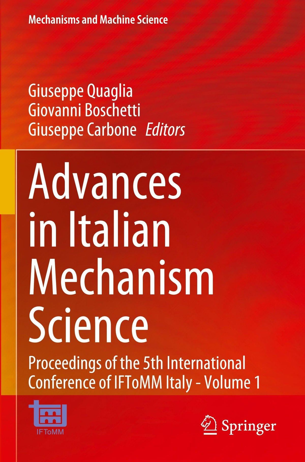 Buchcover: Advances in Italian Mechanism Science