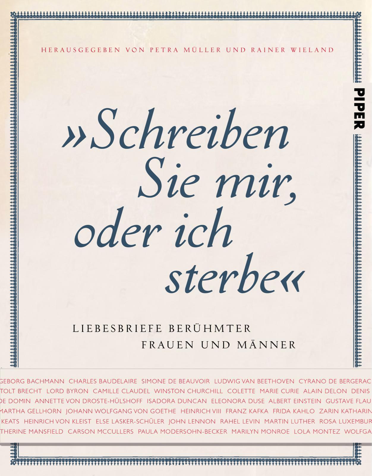 \"Schreiben Sie mir, oder ich sterbe\"