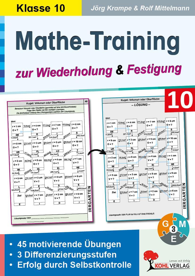 Mathe-Training zur Wiederholung und Festigung / Klasse 10