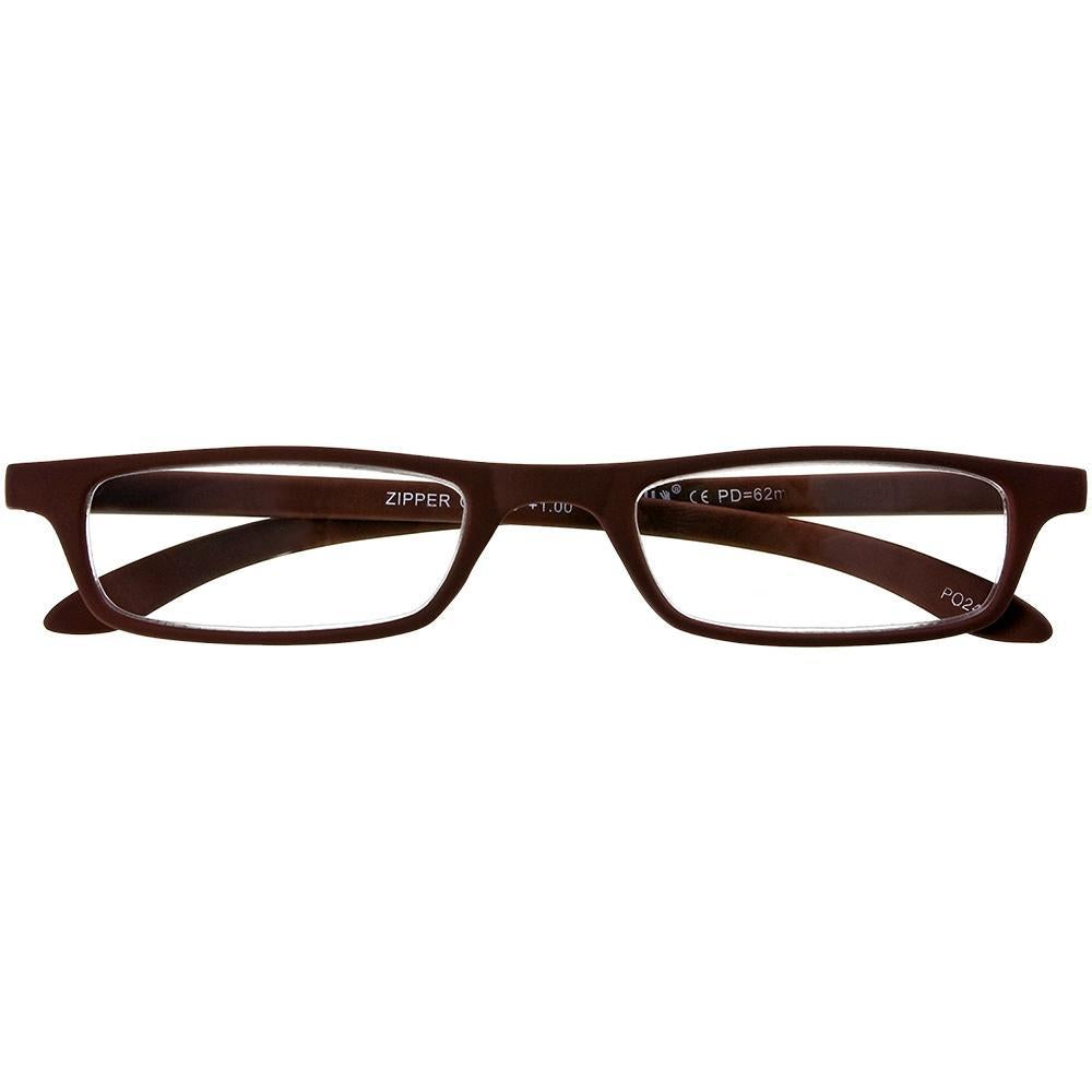 Lesebrille ZIPPER, braun, +2.50 dpt mit Etui