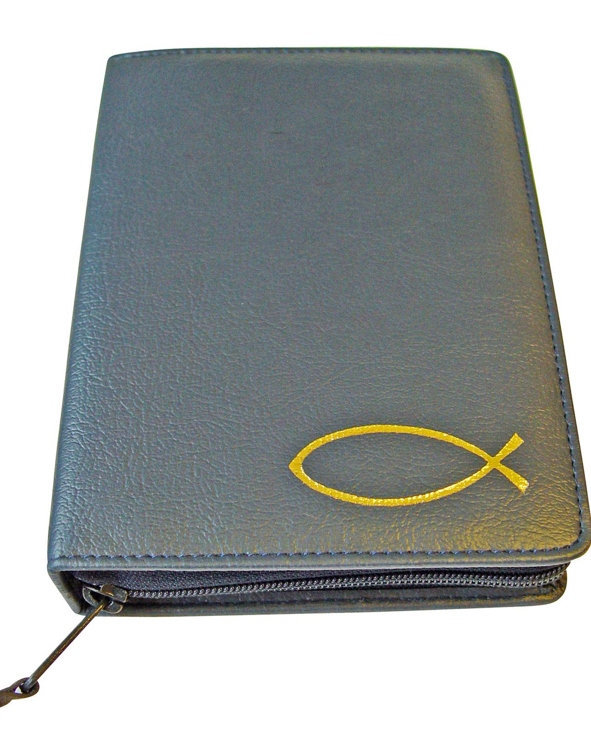 Buchcover: Gotteslobhülle Blau Fisch gold