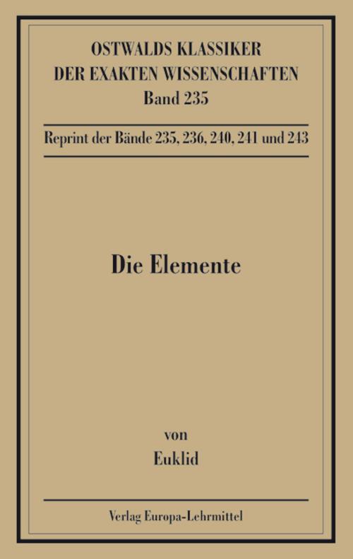 Buchcover: Die Elemente. Buch I - XIII