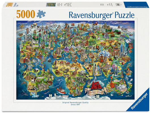 Weltkarte mit Sehenswürdigkeiten