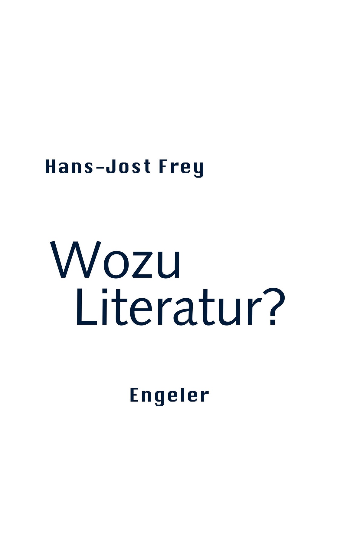 Buchcover: Wozu Literatur?