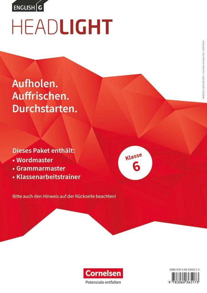 English G Headlight Band 2: 6. Schuljahr - Arbeitshefte Wordmaster, Grammarmaster und Klassenarbeitstrainer (Im Paket)